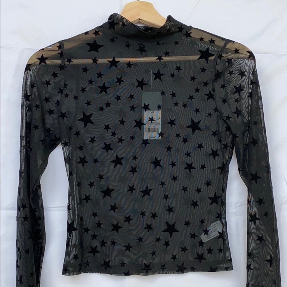 Mesh Stars Wild Fable Long Sleeve Crop
